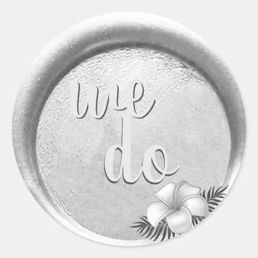 *~ Hochzeitsblumensilber-Wax-Siegel-Briefmarke Runder Aufkleber (Vorderseite)