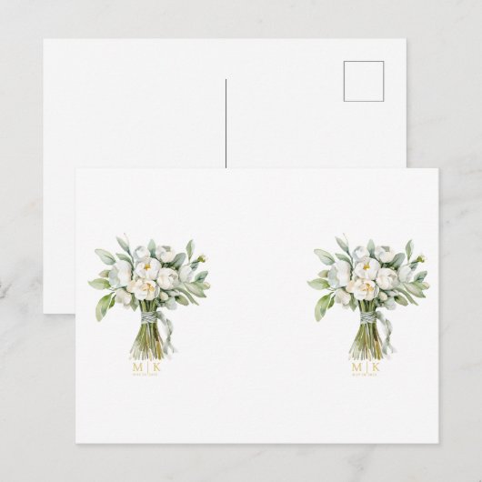 Hochzeitsblumenstrauß Postkarte (Vorne/Hinten)