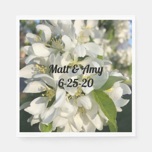 Hochzeitsblüten Personalisiertes Mittagessen Napki Serviette (Vorderseite)