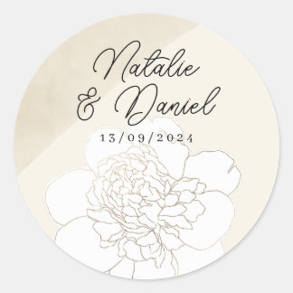 Hochzeitsblüten von weißen Zwiebeln Runder Aufkleber