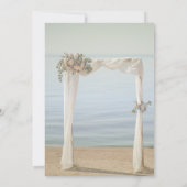 Hochzeitsbogen Blumen Save The Date am Strand (Rückseite)