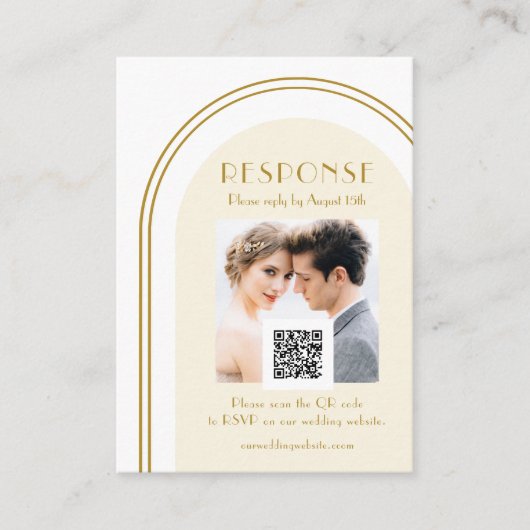 Hochzeitsbogen-Foto-UAwg mit QR-Code Begleitkarte (Vorderseite)