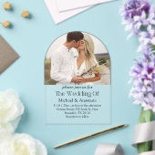 Hochzeitsbogen mit elegantem Drehbuch Boho arch Fo Acryleinladungen (Insitu (Hochzeit))