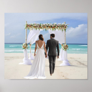 Hochzeitsbogen Strand Benutzerdefinierter Fotograf Poster