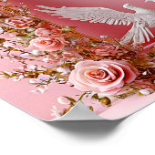 Hochzeitsbogen und Tauben Poster (Ecke)