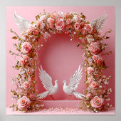 Hochzeitsbogen und Tauben Poster (Vorne)