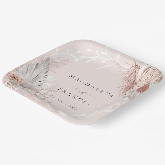 Hochzeitsboho Pappteller (Gewinkelt)