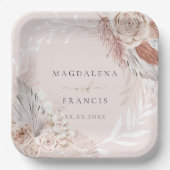 Hochzeitsboho Pappteller (Vorderseite)