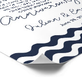 Hochzeitsbotschaft auf See und Weiß im Flaschendru Poster (Ecke)