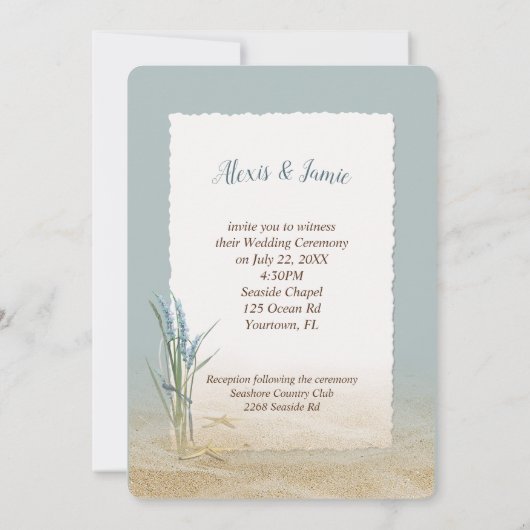 Hochzeitsbotschaft in einer Flasche Einladung (Rückseite)