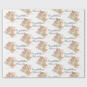 HochzeitsBouquet von Blume Namen hinzufügen Geschenkpapier (Flach)