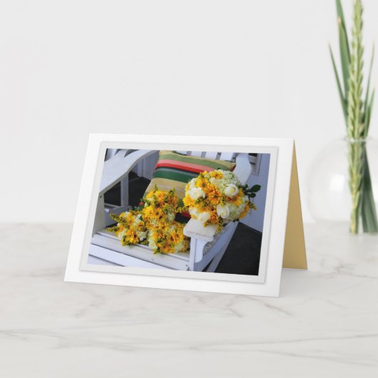 HochzeitsBouquets auf der Adirondack-Sitzgartenkar Karte (Vorderseite)