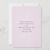 Hochzeitsbow an der rosa Grenze Einladung (Rückseite)