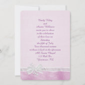 Hochzeitsbow an der rosa Grenze Einladung (Vorderseite)