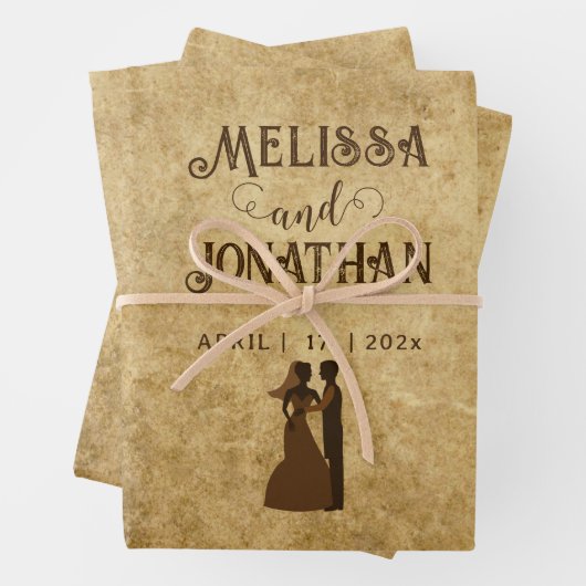 Hochzeitsbräu aus dem 19. Jahrhundert Einmal in de Geschenkpapier Set (Beispiel)