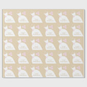 Hochzeitsbraun Rosa "Brautparty" beige Geschenkpapier (Flach)