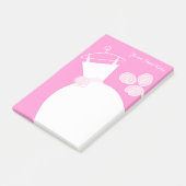 Hochzeitsbraun-Rosa-Textnachrichten Post-it Klebezettel (angewinkelt)