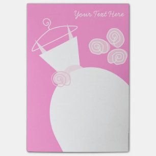 Hochzeitsbraun-Rosa-Textnachrichten Post-it Klebezettel