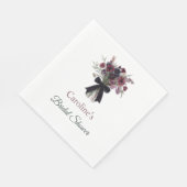 Hochzeitsbrause mit roten Blumen Serviette (Ecke)