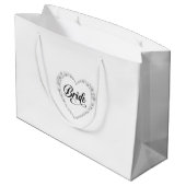 Hochzeitsbraut-Geschenktasche Große Geschenktüte (Rückseite Schrägansicht)