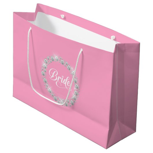 Hochzeitsbraut Geschenktasche Große Geschenktüte (Vorderseite Schrägansicht)