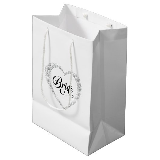 Hochzeitsbraut-Geschenktasche Mittlere Geschenktüte (Vorderseite Schrägansicht)