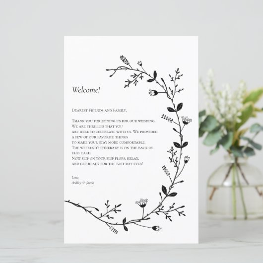 Hochzeitsbrief der Vine Scroll - Tour (Stehend Vorderseite)