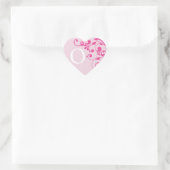 Hochzeitsbrief oder Monogramm Rosa Hochzeit Herz-Aufkleber (Tasche)