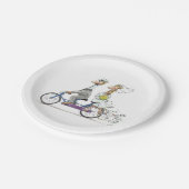 Hochzeitsbriefe und Bräutiggiraffen - personalisie Pappteller (Schrägansicht)