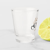 Hochzeitsbrille mit Braut und Gräuel Schnapsglas (Links)