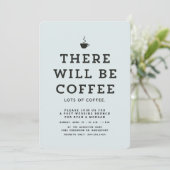 Hochzeitsbrunch einfacher, hellblauer Kaffee Einladung (Stehend Vorderseite)