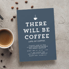 Hochzeitsbrunch Spaß einfacher marineblauer Kaffee Einladung