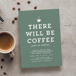 Hochzeitsbrunch-Spaß einfacher Salbei-grüner Kaffe Einladung