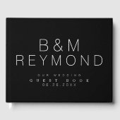 Hochzeitsbuch . Ein modernes schwarzes Gästebuch (Vorderseite)