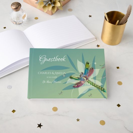 Hochzeitsbuch für die Drachenfliege Gästebuch (Vorderseite Offen)