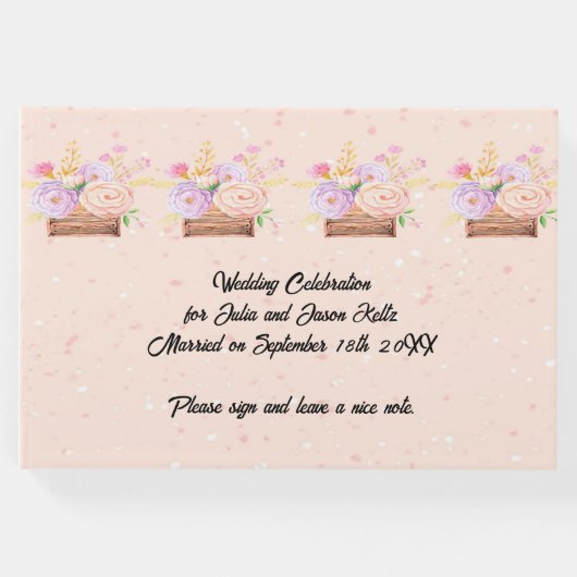 Hochzeitsbuch für pfirsichfarbene Hochzeit Gästebuch (Vorderseite)