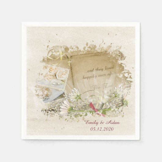 Hochzeitsbuch mit Dirigenten Serviette (Vorderseite)