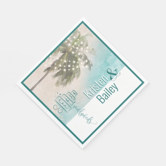 Hochzeitsbuch zum Thema Strand Napkins Serviette (Ecke)