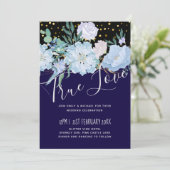 Hochzeitsbudget der Marine Aqua Blue Floral (Stehend Vorderseite)