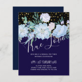 Hochzeitsbudget der Marine Aqua Blue Floral (Vorne/Hinten)