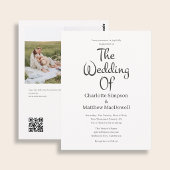 Hochzeitsbudget Fancy-Script-Photo-QR-Code Postkarte