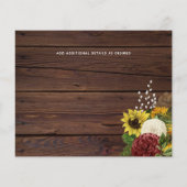 Hochzeitsbudget für Burgund und Sonnenblumen (Rückseite)