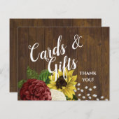 Hochzeitsbudget für Burgund und Sonnenblumen (Vorne/Hinten)