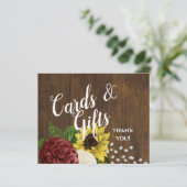 Hochzeitsbudget für Burgund und Sonnenblumen (Stehend Vorderseite)