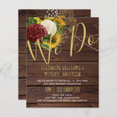 Hochzeitsbudget für Burgund und Sonnenblumen (Vorne/Hinten)