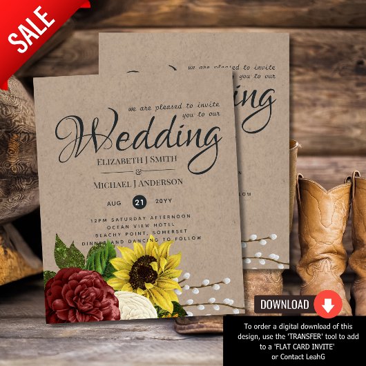 Hochzeitsbudget für Burgund und Sonnenblumen