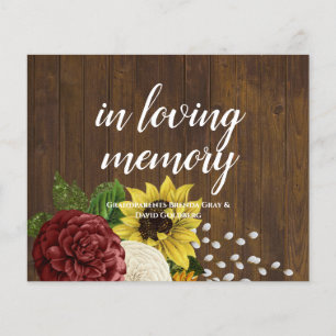 Hochzeitsbudget für Burgund und Sonnenblumen