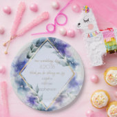 Hochzeitsbuffet | Aquarellfarbene Violettblüten Pappteller (Party)