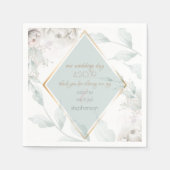 Hochzeitsbuffet | Elegant Alabaster White Floral Serviette (Vorderseite)