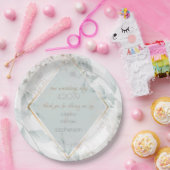 Hochzeitsbuffet | Eleganter Alabaster Wasserfarben Pappteller (Party)